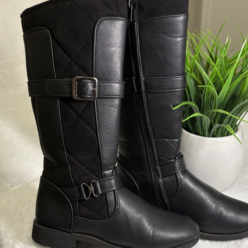 Black Girls's Riding Boots - Picture 8 of 9